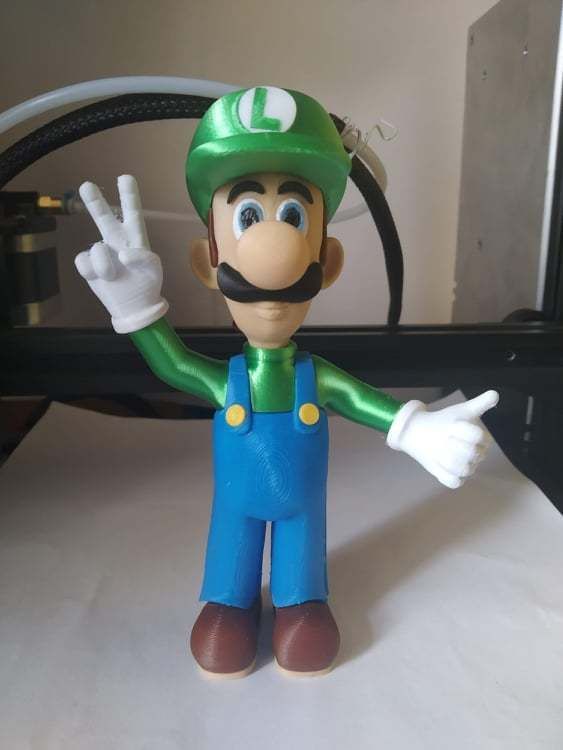 3D print Luigi from Mario games - Multi-color • made with ENDER 3 PRO・Cults