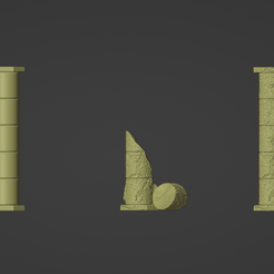 Pillars-01.png Free 3D file Ruined Cylindrical Pillar/Column on Octagon Base- Set ( 28mm )・Model to download and 3D print