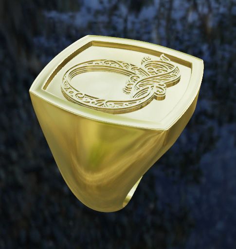 💍 RING LETTER Q・ STL File for ・Cults
