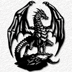 project_20230503_2222176-01.png Archivo STL Dragón arte de la pared dragón decoración de la pared 2d arte・Modelo para descargar e imprimir en 3D