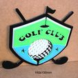club-golf-pelota-grip-swing-palos-cesped-cartel-impresion3d.jpg Club, Golf, sign, signboard, sign, logo, print3d, ball, ball, grass, hole, grip, swing, clubs