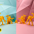 abra.png Archivo 3D Colección Pokemon Low Poly 151・Design para impresora 3D para descargar