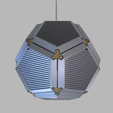 Front-Grey.png Slatted Dodecahedron Lamp Shade