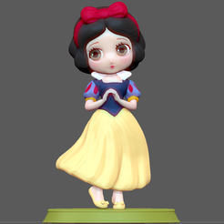 1.png 3D file SNOW WHITE cute DISNEY PRINCESS CHARACTER GIRL ANIME WOMANSTATUE 3D print・3D printing idea to download