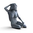 preview2.jpg Nu sexy long - Cheveux de la fille assise en position 3D