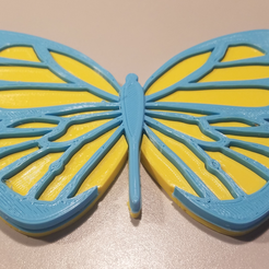 ButterflyPrinted.png Download free STL file Butterfly Magnet • 3D printer design, EmbossIndustries