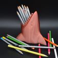 DSC_9253.jpg STL file Shark pensil holder・3D printing design to download