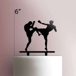 Kickboxing-Cake-Topper-100_00000.jpg STL file TOPPER KICKBOXING FIGHT BOXING・3D print model to download