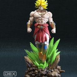 Broly-render-pro.367b.png 3D file DEX Broly Dragon Ball Z Fan Art・Design to download and 3D print