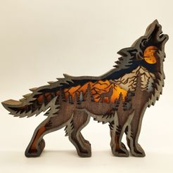 Wooden Wolf Xmas Ornament : Glowforge, Laser, CNC