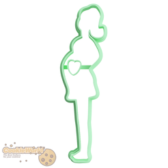 Pregnant-lady-1.png Archivo STL Dama embarazada Cortador de galletas y sello・Diseño de impresión en 3D para descargar, CookieWorld