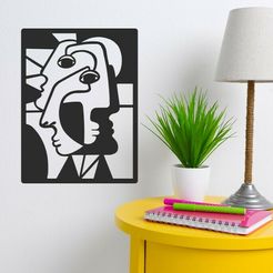p1.jpg STL file abstract wall art・Model to download and 3D print