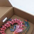 Kristalldrache, bewegliches Flexi-Wackeltier, Druck an Ort und Stelle, Fantasy