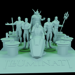 illuminati1.png Datei STL Marvel Illuminati Figuren Diorama herunterladen • Modell für den 3D-Druck, xandarianbird