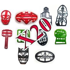 todos juntos X20 copy.jpg Free STL file Superheroes Cookie Cutter x20・3D print model to download