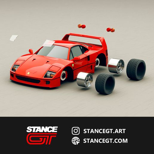 🚗 FERRARI F40 (1987) Model Kit car (UPDATED 2024, NO INTERIORS)・Archivo ...