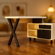 20251014_1145_Escritorio-Miniatura-Destacado_remix_01k7hp8fm8f7br3zvnhkjj7qxr.png Miniature Desk for Dollhouse, 1:12 Scale Dollhouse Furniture, 3D Printed File Desk, DIY Dollhouse Accessories, Printer's Delight Miniature