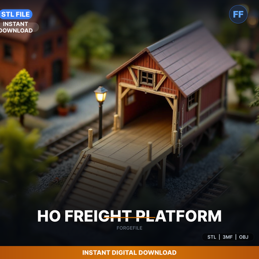 Ho Scale Freight Loading Platform, Railroad Dock, Wooden - 3D Printable STL File