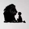 webp-1.webp Kid and a Lion Wall Art