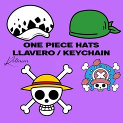 Hats.jpg One Piece hat keychains