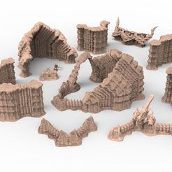 Free OBJ file terrain wall for 40k warhammer or futuristic environment ⚔・3D  print object to download・Cults
