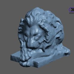LionStatueHalf.JPG Free STL file Lion Statue 3D Scan・3D print design to download