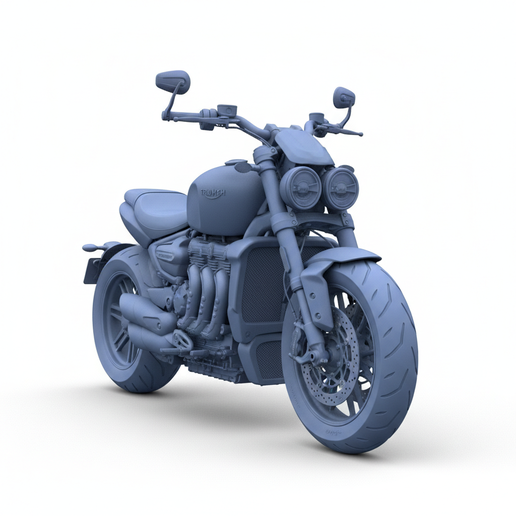 Triumph Rocket 3 easy to print motorcycle, chopper STL, fat tire motorcycle STL, resin motorcycle model, motorcycle STL, retro motorcycle STL, superbike STL, sport bike STL, motorbike, printable motorcycle, motorcycle keychain STL, motorcycle workshop STL