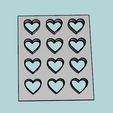 Plancha9Corazones.jpg Cutting Board 12 Hearts