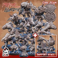 EXP-MMF-Team-Cover-00.jpg Fichier 3D Équipe élargie d'hommes-lézards (style primal)・Modèle pour impression 3D à télécharger