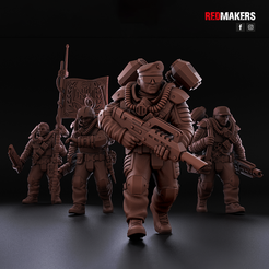 MAKERS f @ 3D file Airborne Division - Command Squad of the Imperial Force・3D printer design to download