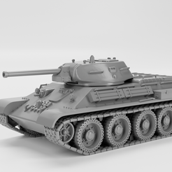 1.png Файл 3D Танк Т-34/76 (модель 1941+модель 1943) (СССР, Вторая мировая война)・Модель для загрузки и 3D печати
