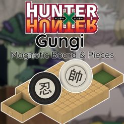 thumb1.jpg Fichier 3D HunterXHunter - Plateau magnétique Gungi et pièces - Jeu complet jouable・Modèle imprimable en 3D à télécharger