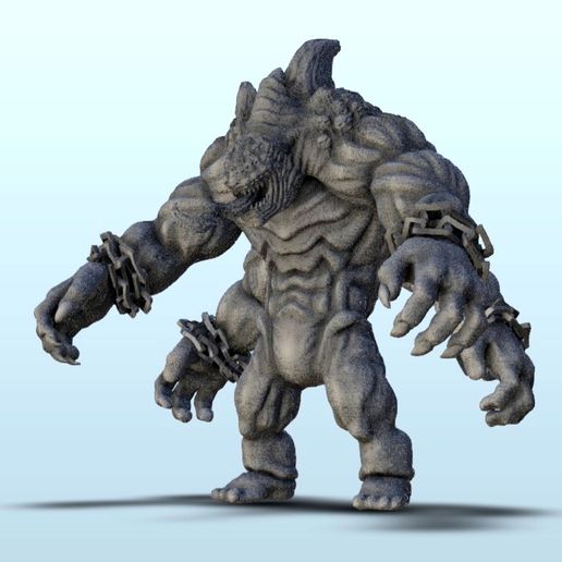Beast with four chained arms - Darkness Chaos Medieval Age of Sigmar Fantasy Warhammer 3D model
