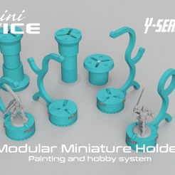 thingiverse_tiles_00.png Free STL file miniVICE Y-Series - Modular miniature holder, painting and hobby system・3D printing template to download