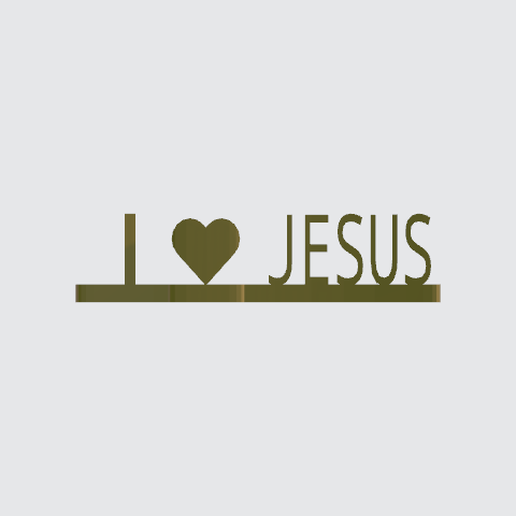 Word-Shape-I-Love-Jesus-(Side-View).png Télécharger fichier STL gratuit Forme de mot 3D de la croix chrétienne (Je ❤ Jésus, Jésus ❤ Moi) • Modèle imprimable en 3D, 3D-Soft