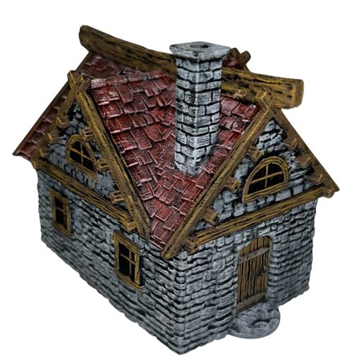 Tabletop house in several parts with opening door Castle building Farmhouse RPG DND Stone house Village building