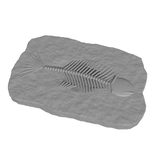 Fish Fossil Slab - Prehistoric Fish Skeleton Relief Plaque