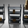 untitled8.jpg Metal Shelf and Shelves and Cardboard Boxes Gift Free low-poly 3D model