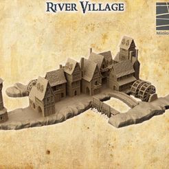 River-Village1.jpg 3D file River Village 28 MM Tabletop Terrain・3D print model to download
