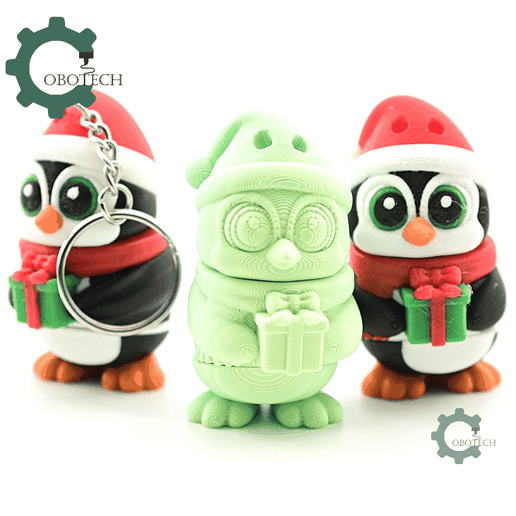 Cobotech-Christmas Penguin Articulated Keychain_07.png Cobotech Christmas Penguin Articulated Keychain - Cute Backpack Keychain