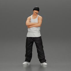 3DG-0001.jpg 3D-Datei Gangster Homie Arme im Hut verschränkt・3D-druckbares Modell zum Herunterladen