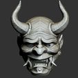 2.jpg Traditional Japanese Hannya Mask Oni Mask Samurai Mask 3D print model