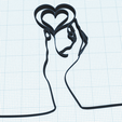 hand-with-2-hearts-outline-1.png Hand holding heart in heart, outline, continuous line, love symbol