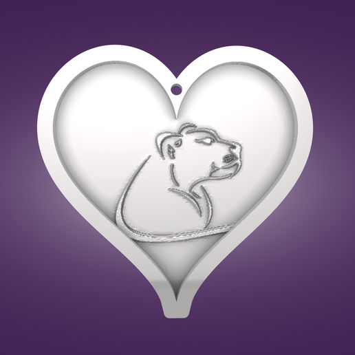 Key pendant, heart, puma 3D model