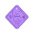 LandingZone_Plaque_3DKitbash_2.stl #QuinSaga: Monster Landing Zone Plaque - via 3DKToys.com