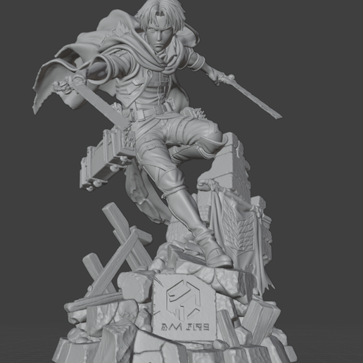 Attack on Titan – Scout Regiment Soldier | 3D Printable Statue | Kyben Collection