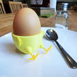 1.png Free STL file Standing-Sitting Chick Egg Cup (smooth surface)・Object to download and to 3D print, CreativeTools