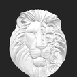 Screenshot-2023-10-27-at-4.24.50 PM.png Half Mechanical Lion Head, Wall art, High Detailed 3D STL model