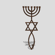 Shapr-Image-2024-01-24-131855.png Selo messiânico de Jerusalém, símbolo do judaísmo messiânico e dos cristãos, Menorá, Jesus Peixe Ichthys, Estrela de David.