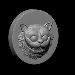 gato Alicia En EL Pais De Las Maravillas molde la figura por VRM.jpg Free STL file Cheshire Mold The Cat Alice・3D print design to download